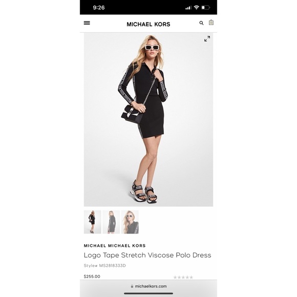 即発★Michael Kors Logo Taping Zippered Dress Logo Tape Ribbed Knit Zip Dress | Michael Kors [US]